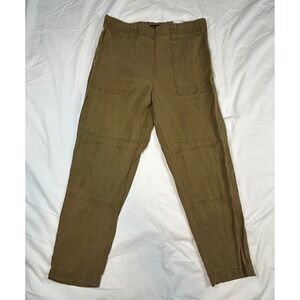 Banana Republic Utility Pants Relaxed Fit Cropped Olive Green‎ Womens Size S